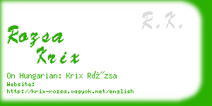 rozsa krix business card